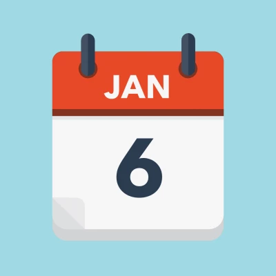 Calendar icon showing 6th January